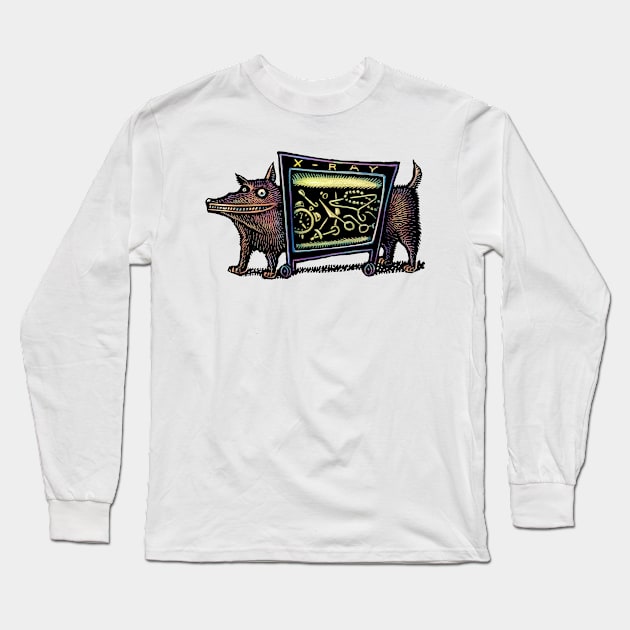 Dog in X-Rax Shows Things He's Eaten Long Sleeve T-Shirt by Lisa Haney